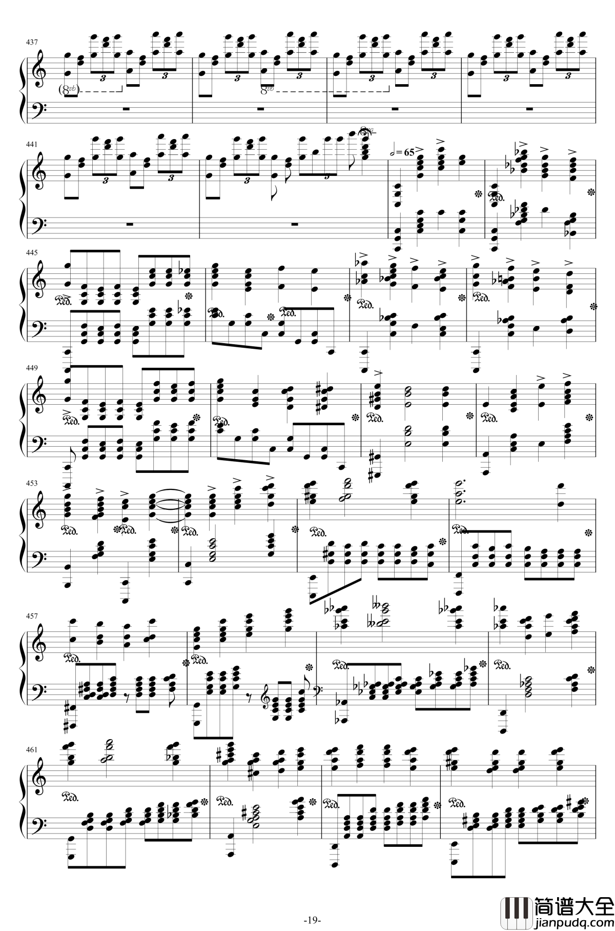 第二钢琴协奏曲钢琴谱_第三乐章独奏版_c小调_拉赫马尼若夫