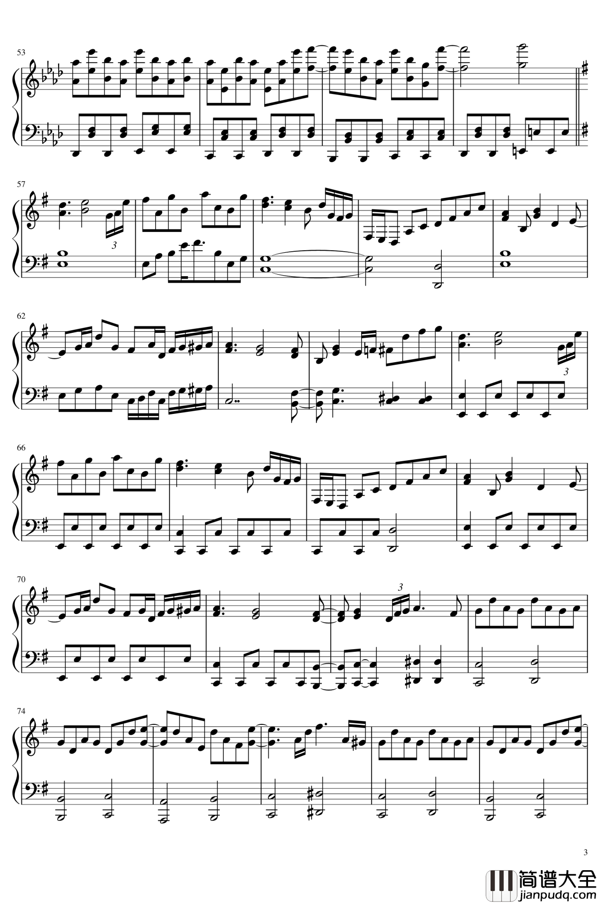 死霊の夜桜钢琴谱_东方神灵庙_东方project