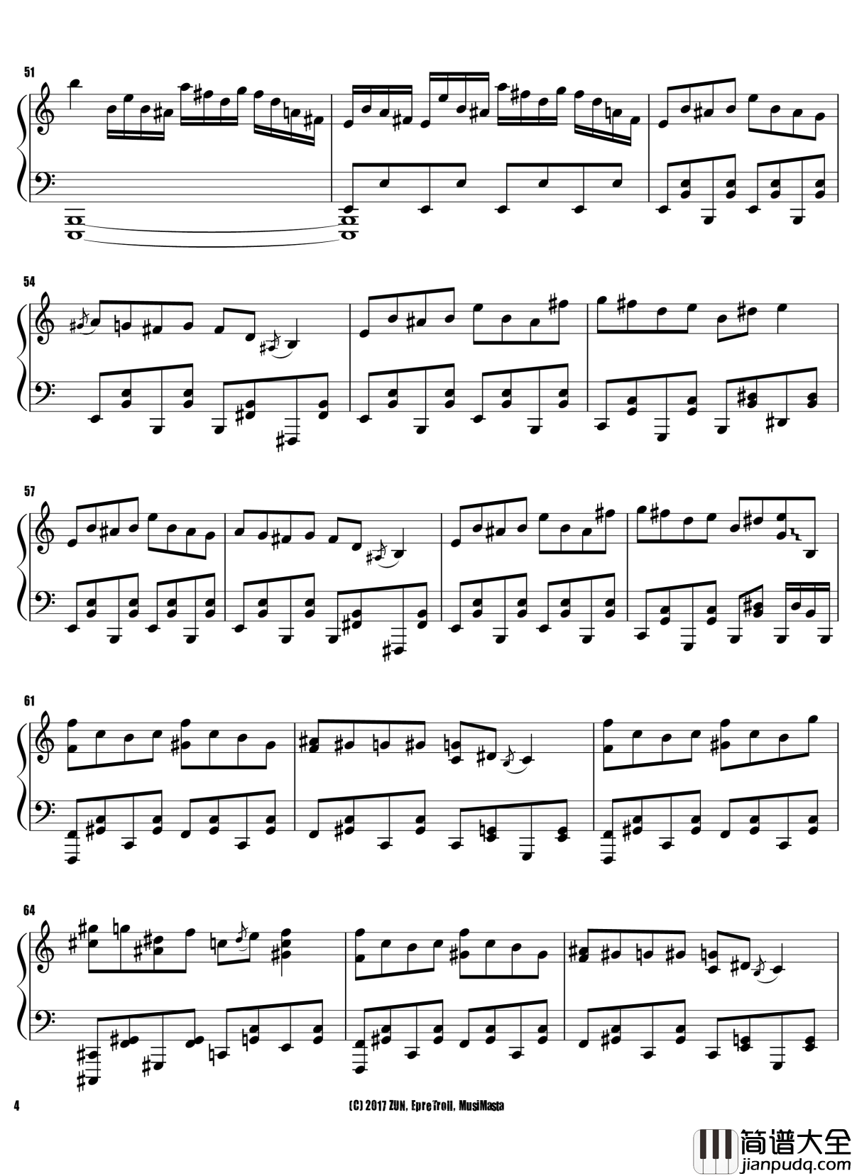 Crazy_Back_Dancers钢琴谱_东方天空璋_东方project