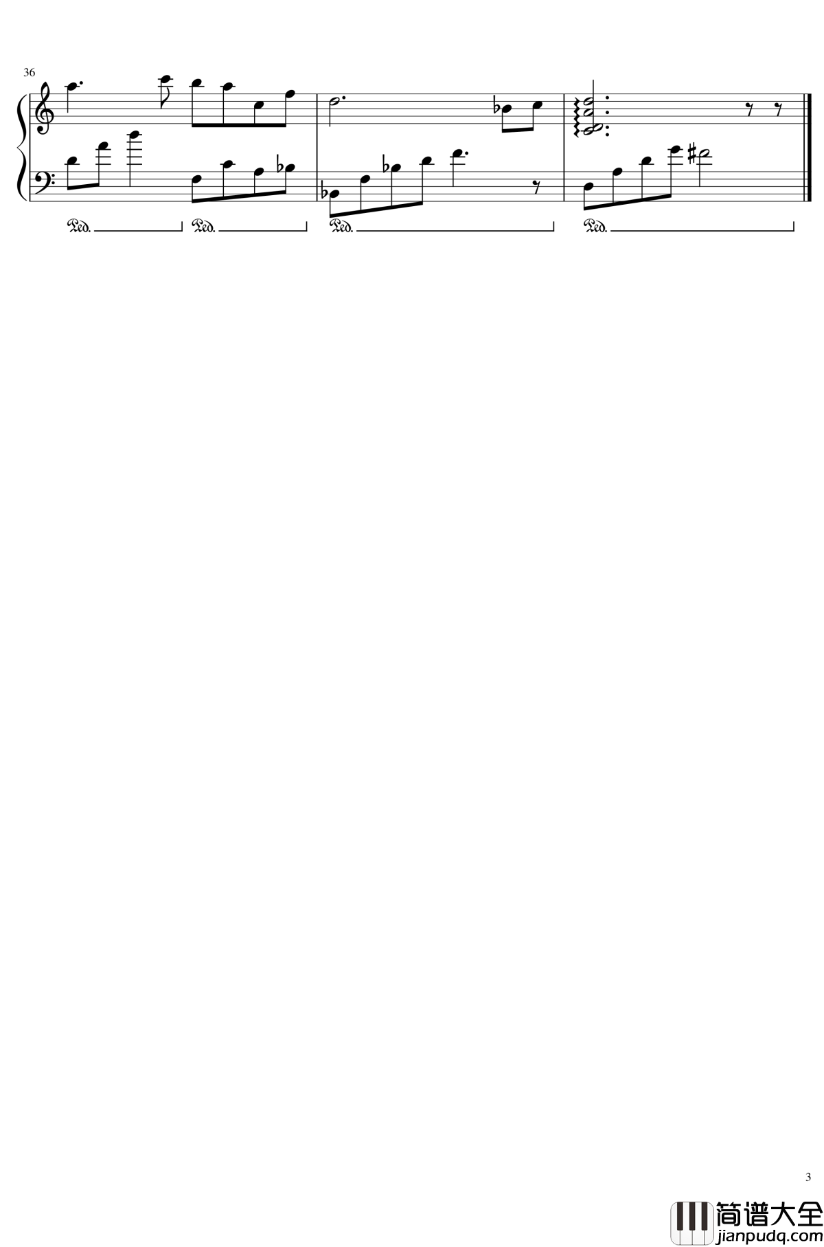 眠曲钢琴谱_狂音§
