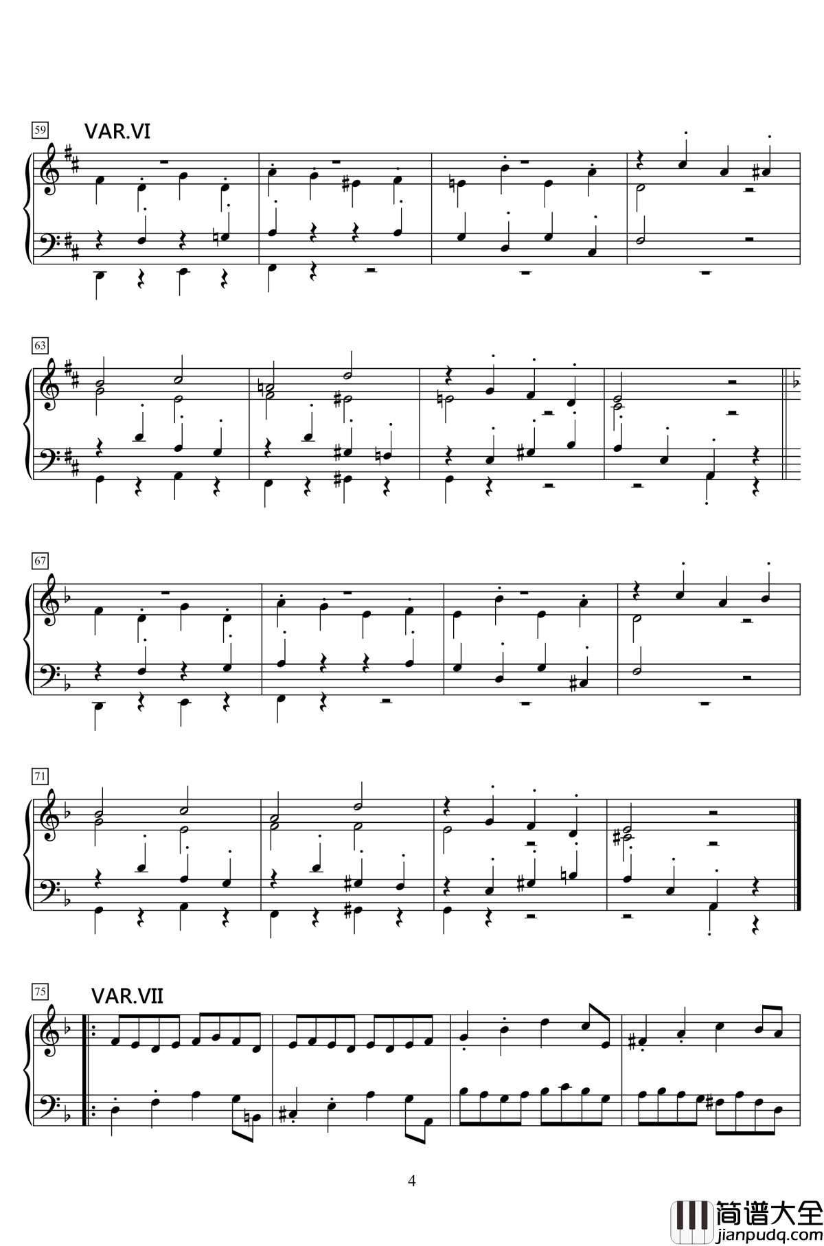 小快板与变奏钢琴谱_KioooS