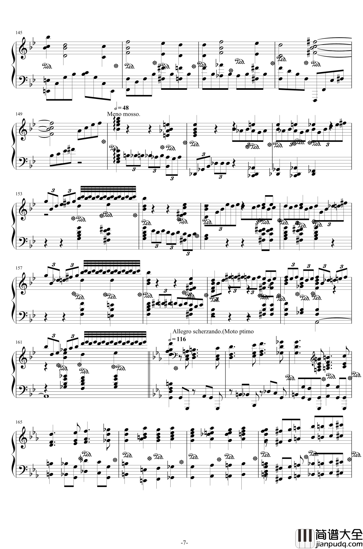 第二钢琴协奏曲钢琴谱__第三乐章独奏版_拉赫马尼若夫_c小调