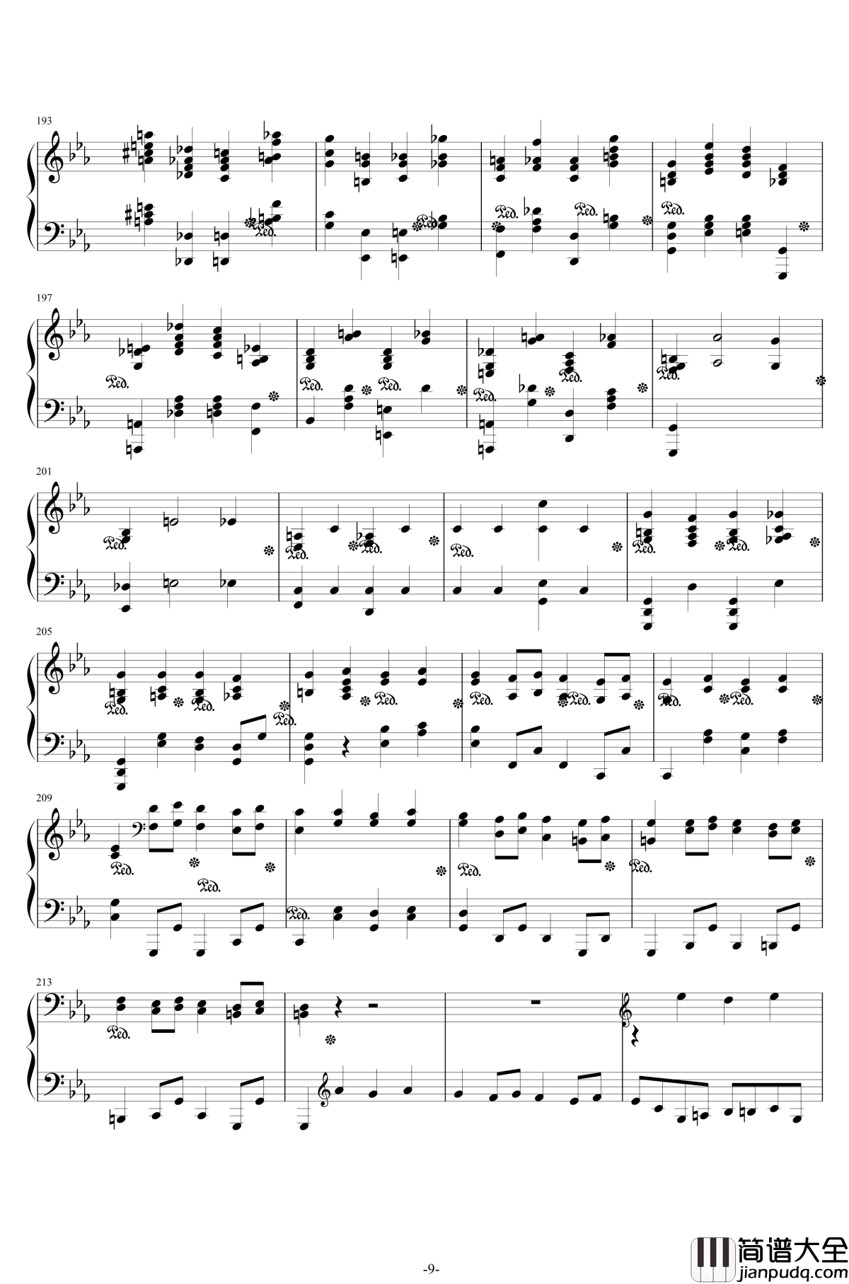 第二钢琴协奏曲钢琴谱__第三乐章独奏版_拉赫马尼若夫_c小调