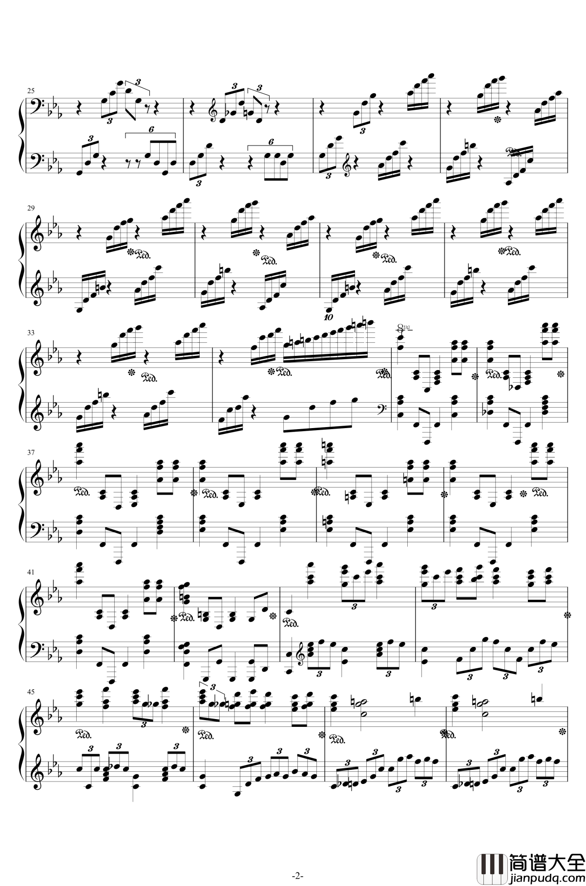 第二钢琴协奏曲钢琴谱__第三乐章独奏版_拉赫马尼若夫_c小调