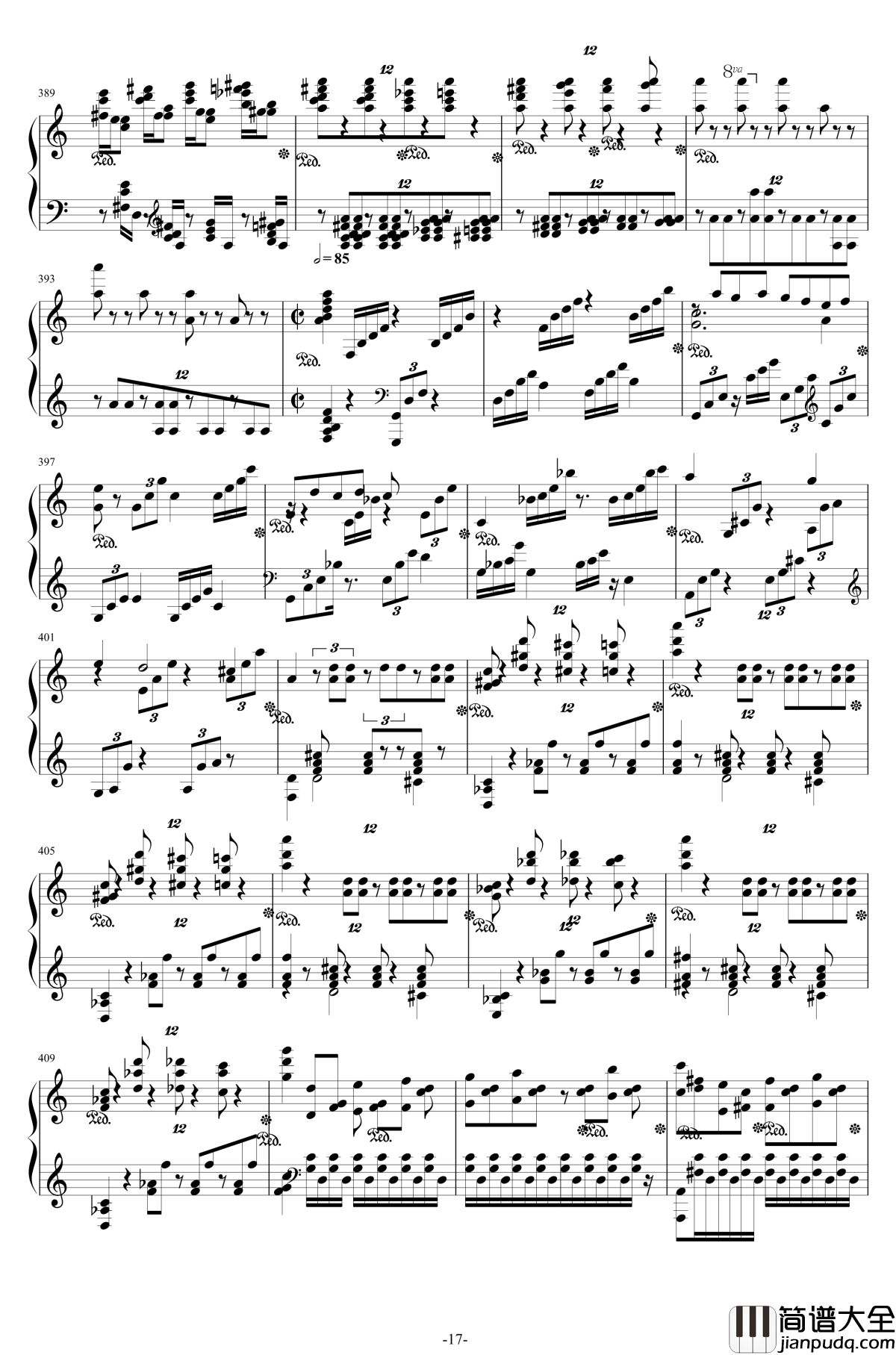 第二钢琴协奏曲钢琴谱__第三乐章独奏版_拉赫马尼若夫_c小调