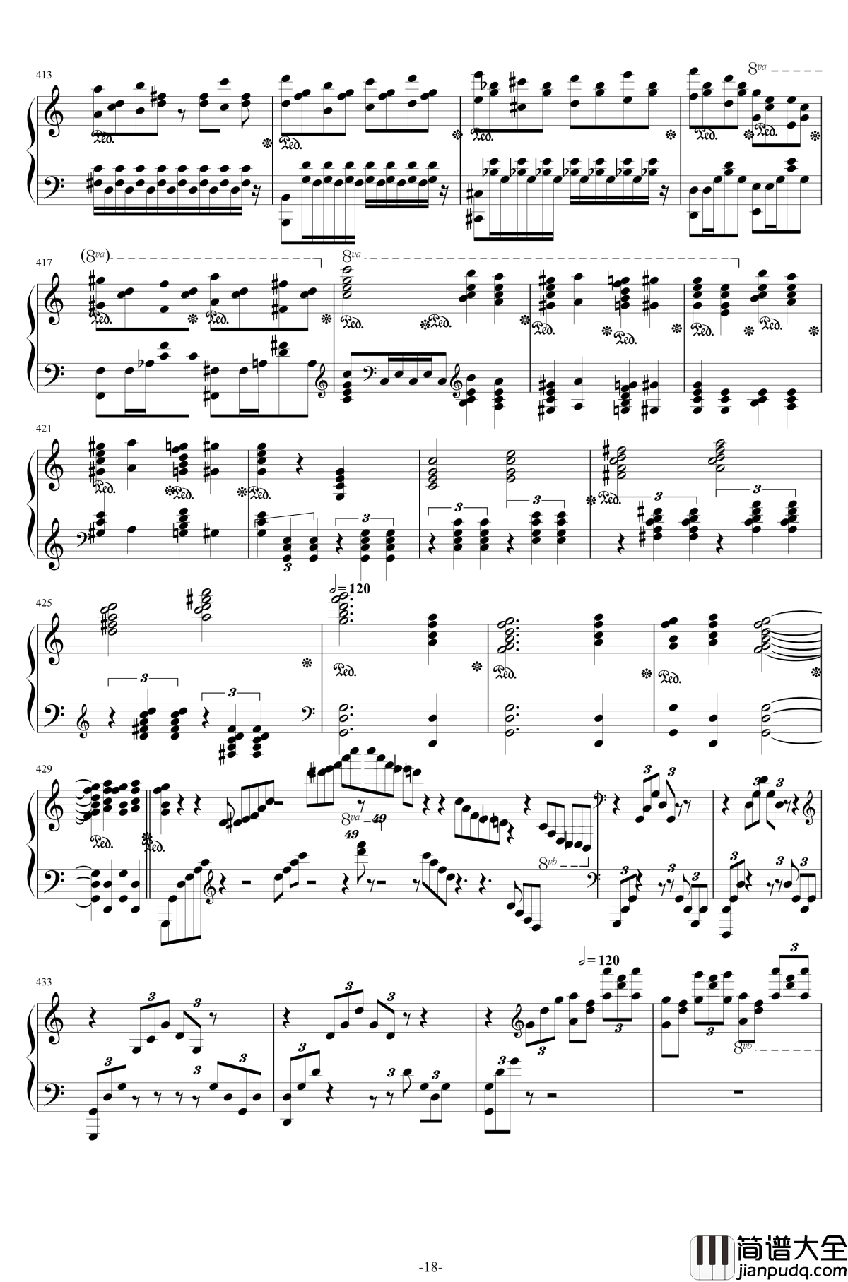 第二钢琴协奏曲钢琴谱__第三乐章独奏版_拉赫马尼若夫_c小调