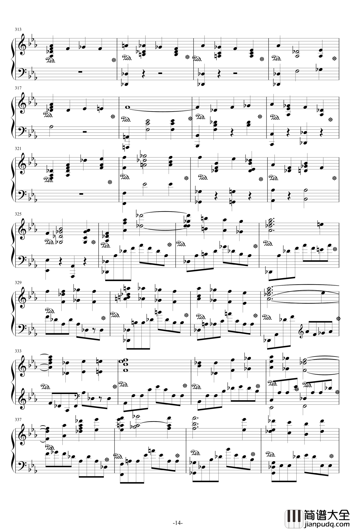 第二钢琴协奏曲钢琴谱__第三乐章独奏版_拉赫马尼若夫_c小调