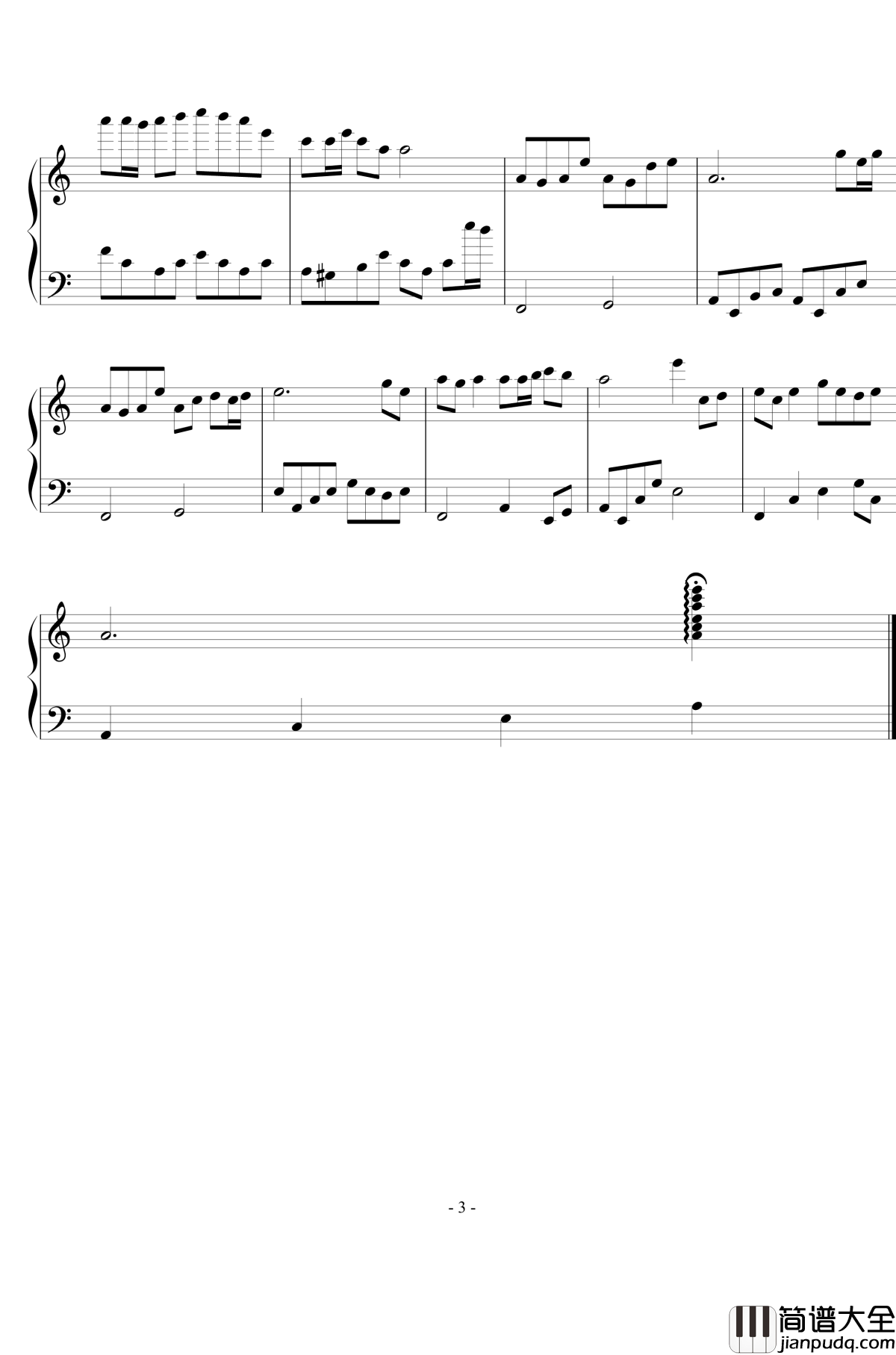 Horino钢琴谱_Handsome_Ju