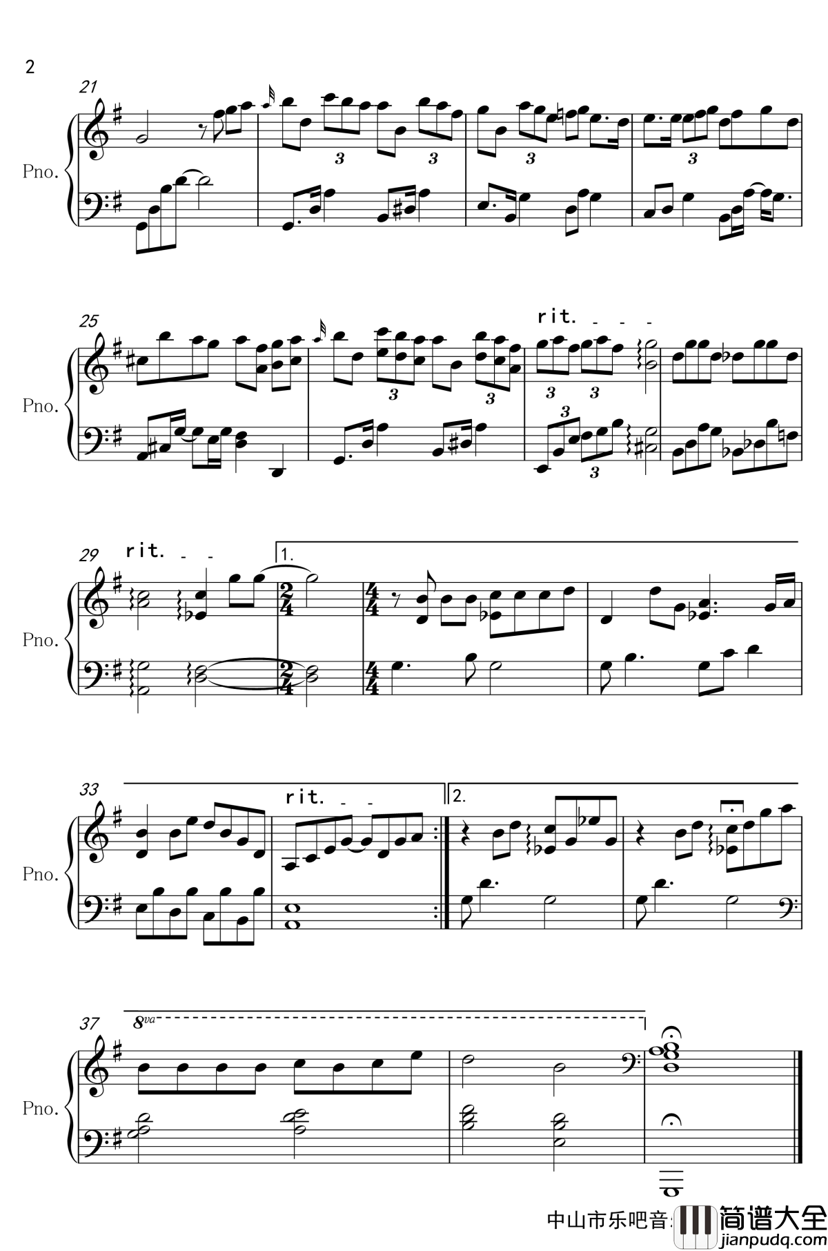 慢慢喜欢你钢琴谱_莫文蔚