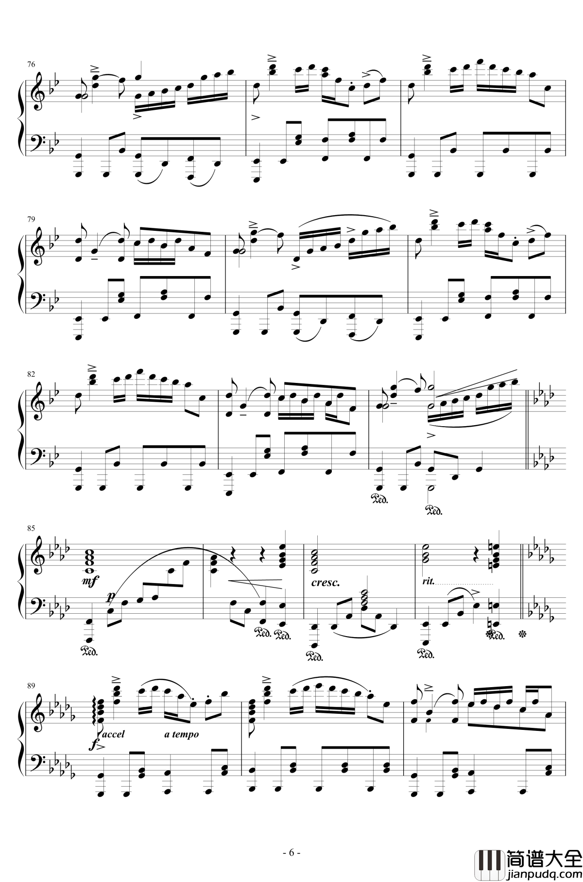 東の国の眠らない夜钢琴谱_触手猴