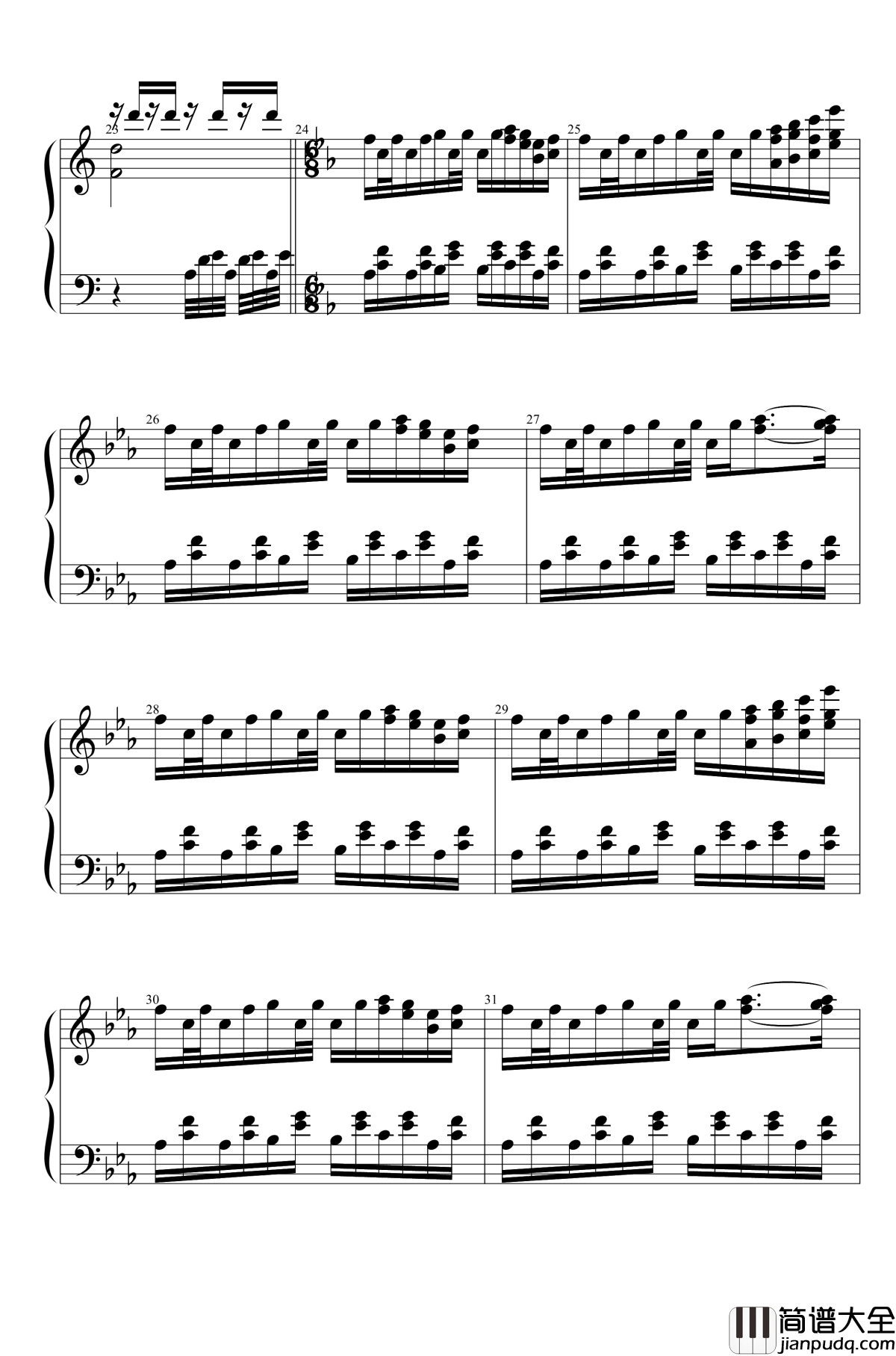 宇佐大人的白旗钢琴谱_东方花映塚_东方project