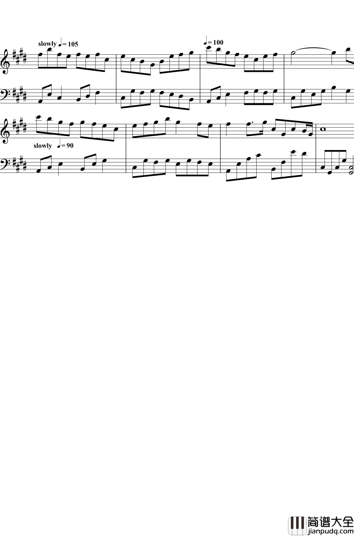 春之动钢琴谱_Handsome_Ju