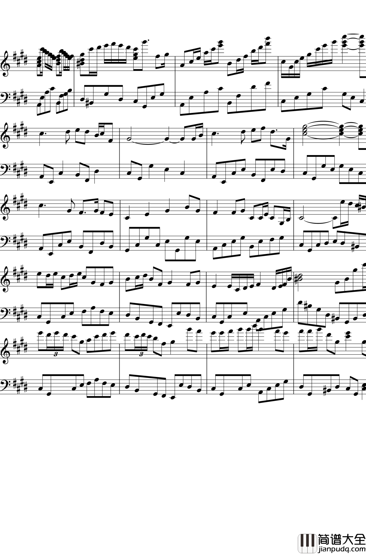 春之动钢琴谱_Handsome_Ju