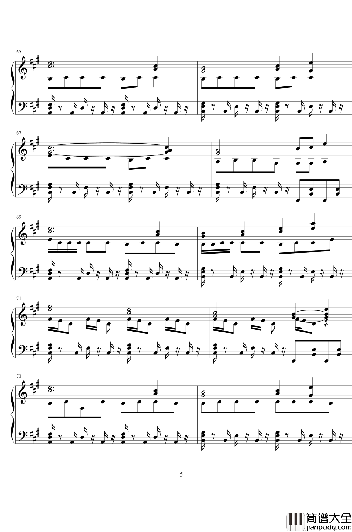 Masayoshi_Minoshima钢琴谱_斑鸠