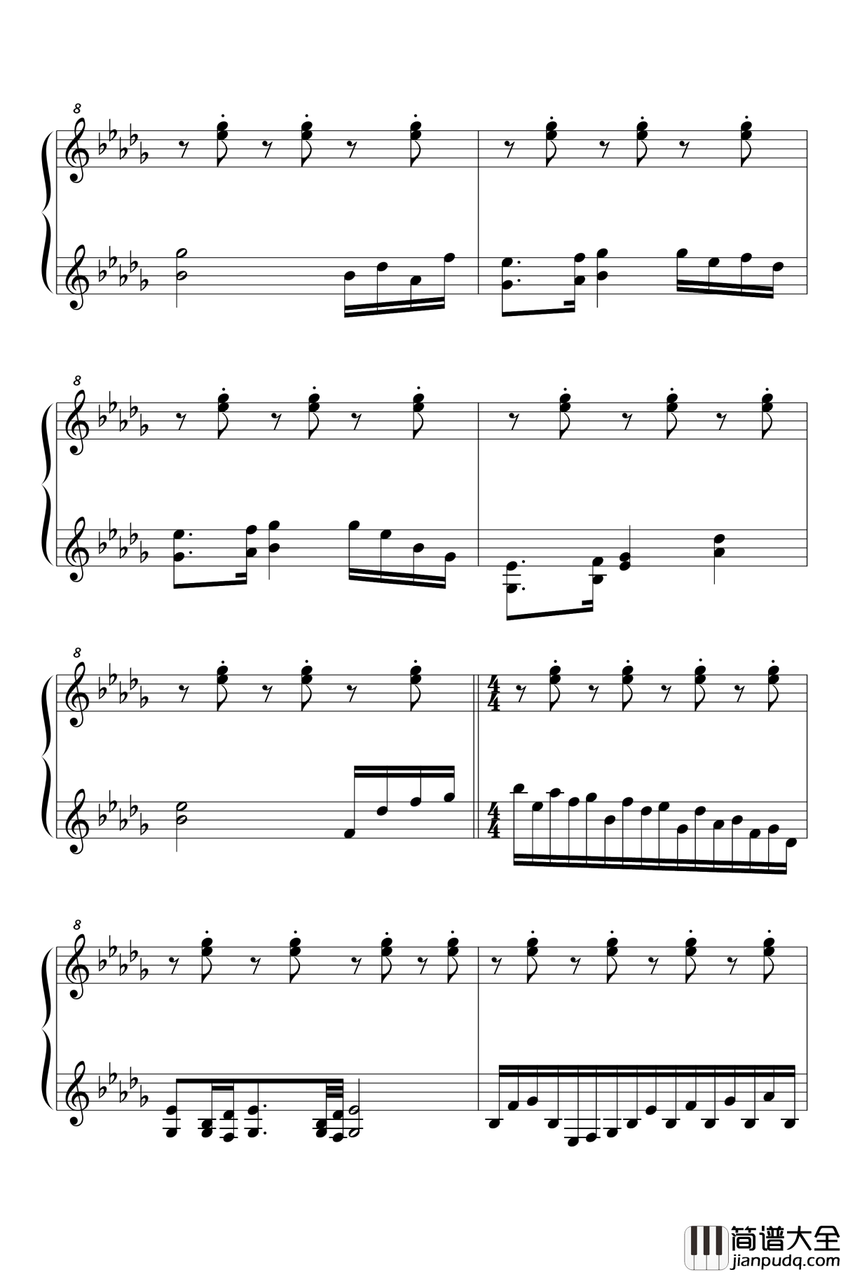 今昔幻想乡钢琴谱_Flower_Land_今昔幻想郷_东方project_东方花映塚