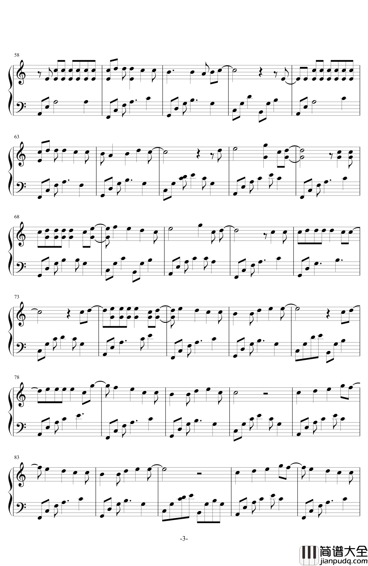 为了你钢琴谱_exo