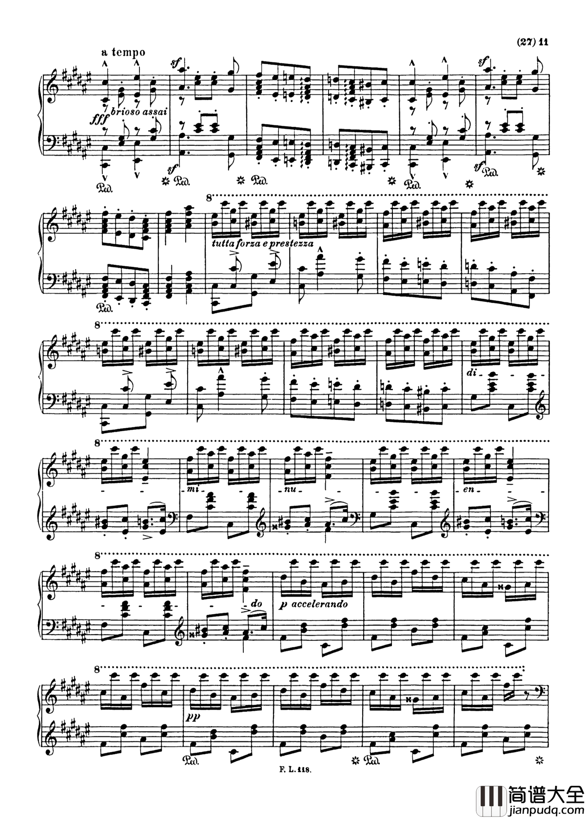匈牙利狂想曲第二号钢琴谱_Hungarian_Rhapsody,_S._244___No._2_in_C_Sharp_Minor_李斯特