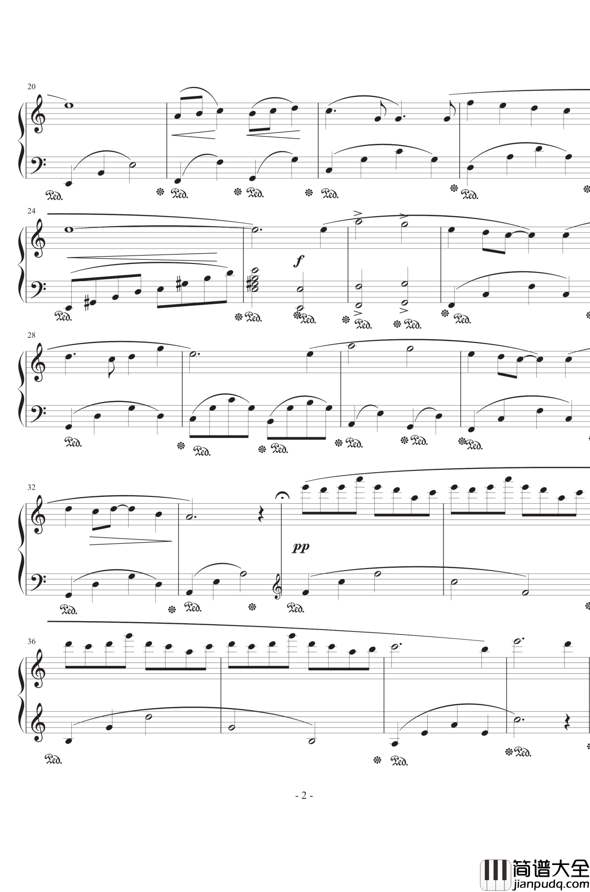 天空之城钢琴谱_C大调_久石让