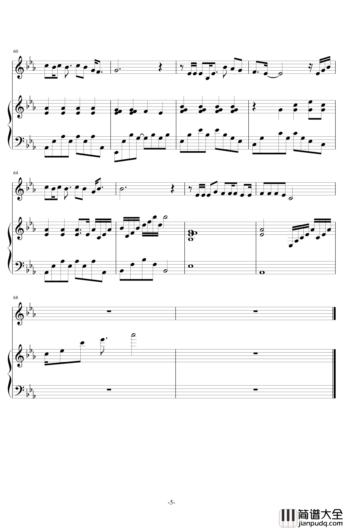 传奇钢琴谱_伴奏_王菲