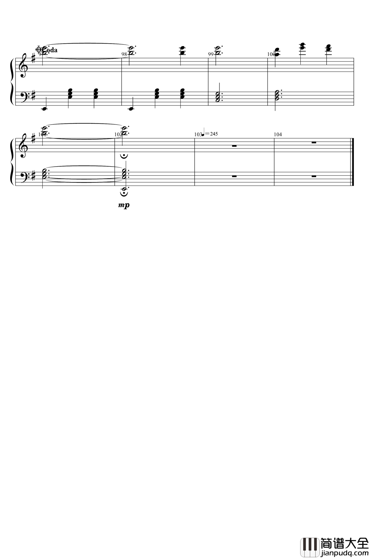 绿眼的嫉妒钢琴谱_东方地灵殿_东方project