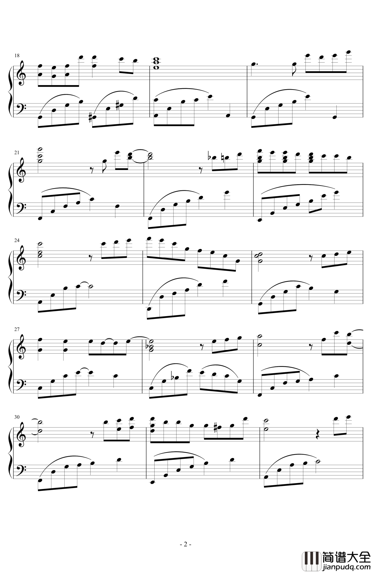 路人钢琴谱_泽大大