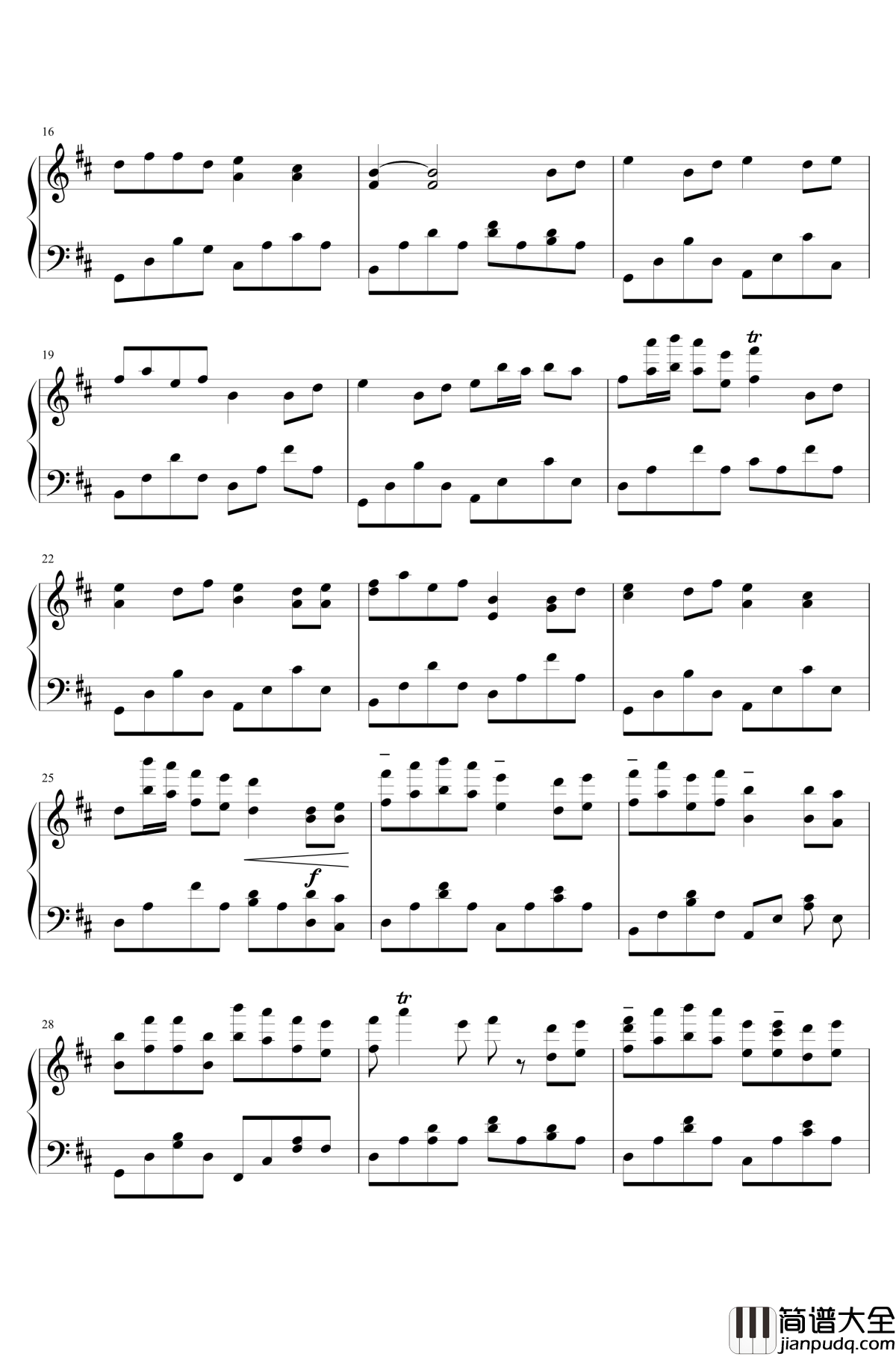 步步惊心钢琴谱_别恐惧