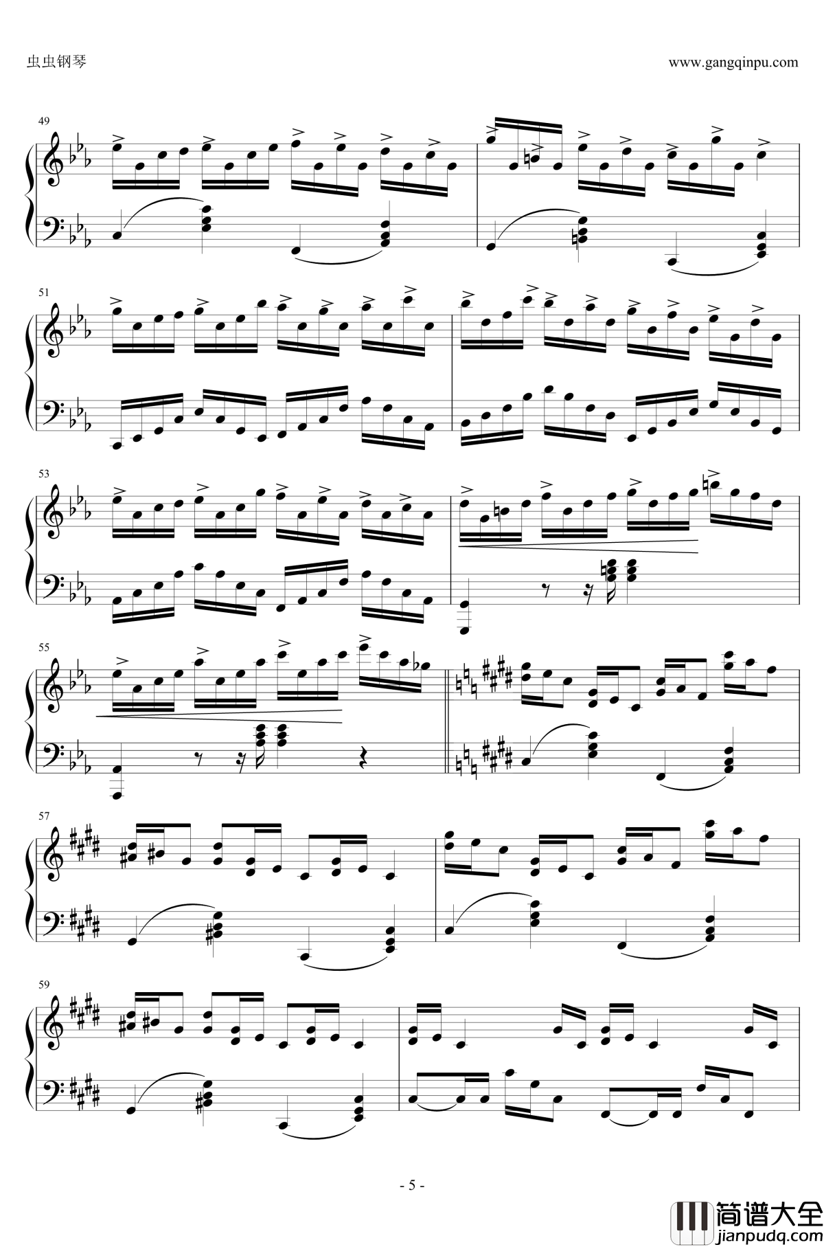 克罗地亚狂想曲钢琴谱_与原录音完全一致_马克西姆_Maksim·Mrvica