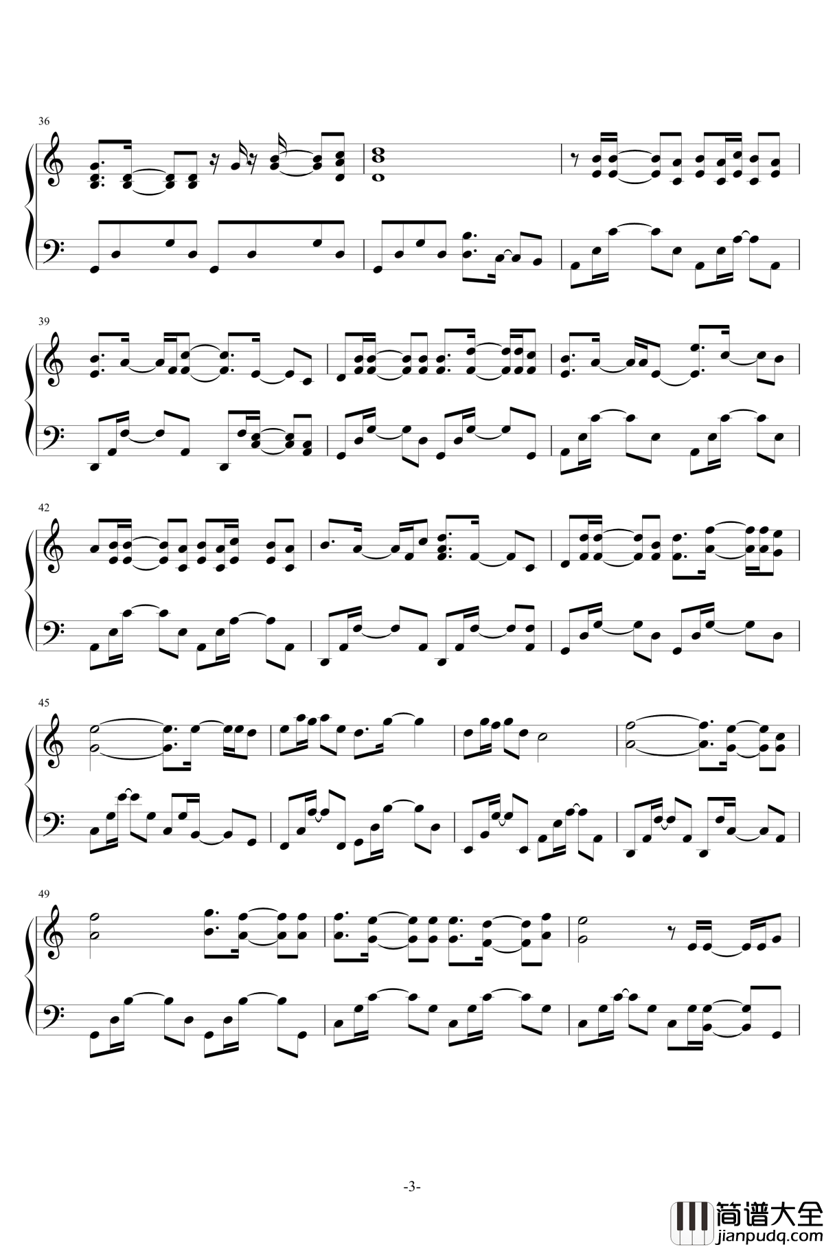 November_Sky雅尼钢琴谱_Yanni_雅尼