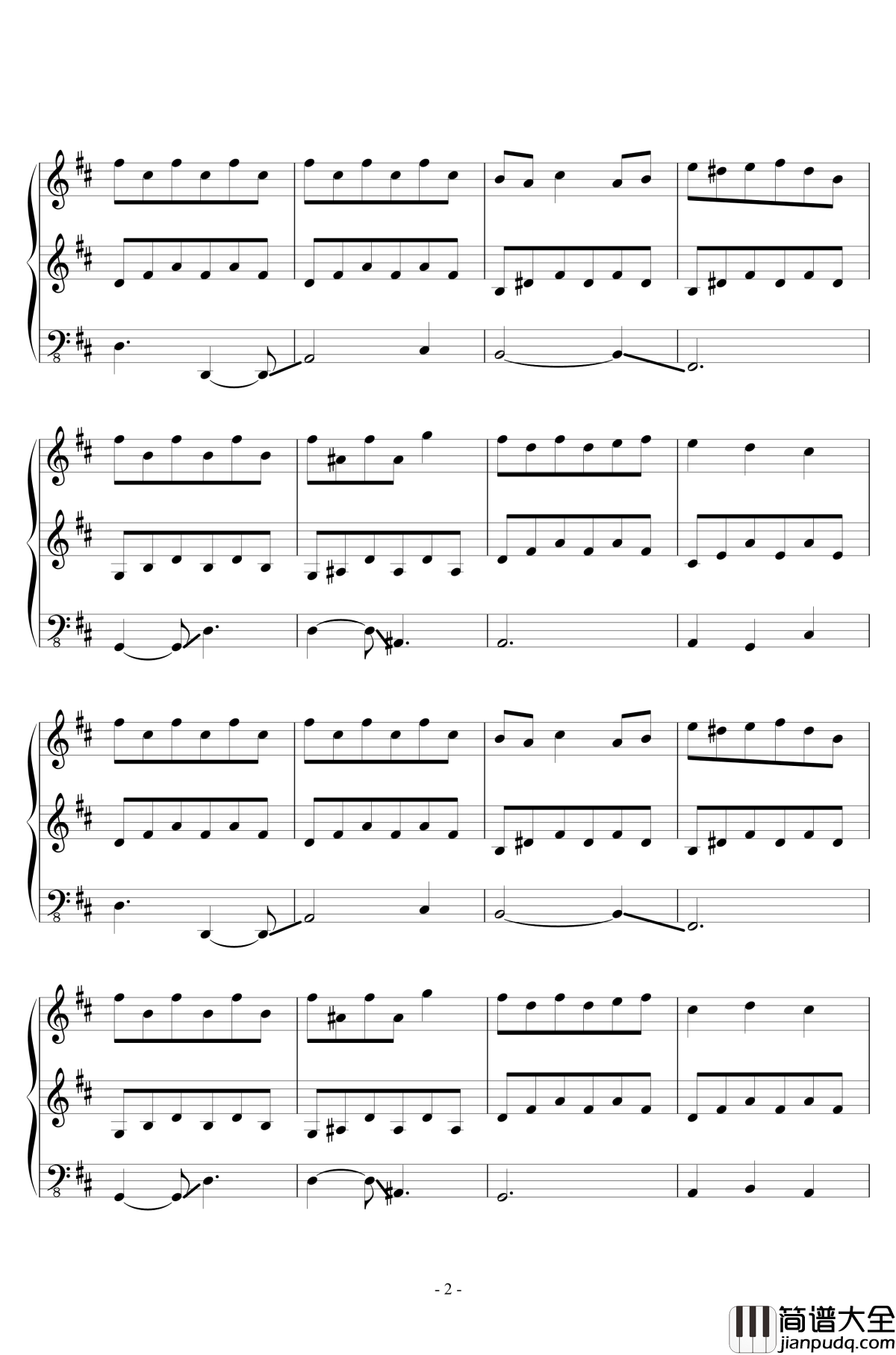 Fallen_Down钢琴谱_Reprise_undertale