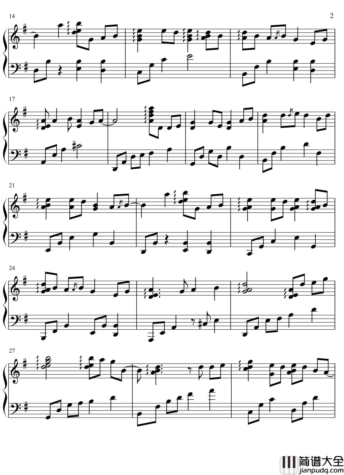 渡红尘钢琴谱_渡紅塵_张碧晨