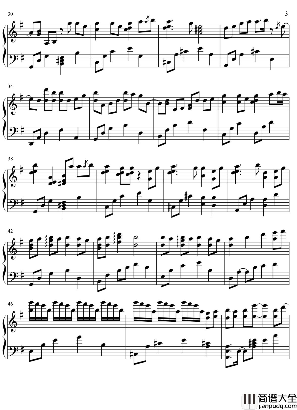 渡红尘钢琴谱_渡紅塵_张碧晨