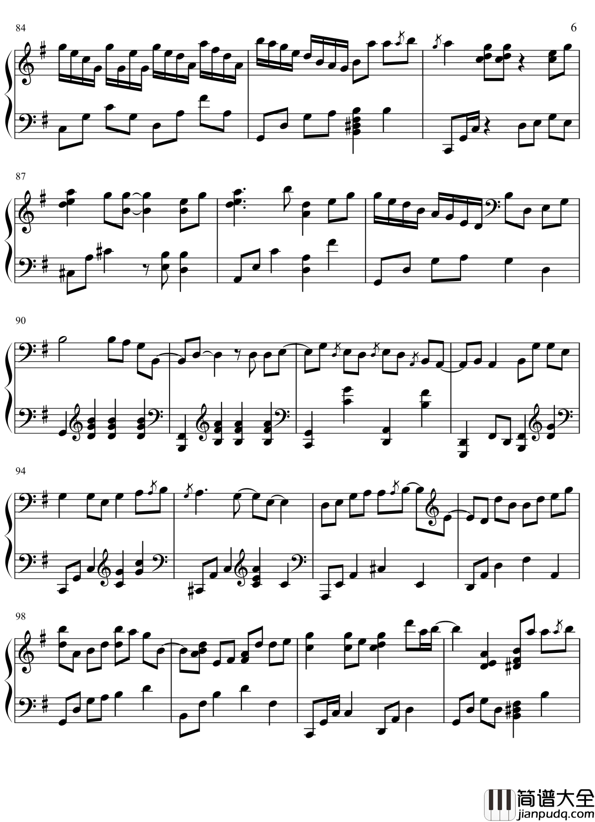 渡红尘钢琴谱_渡紅塵_张碧晨