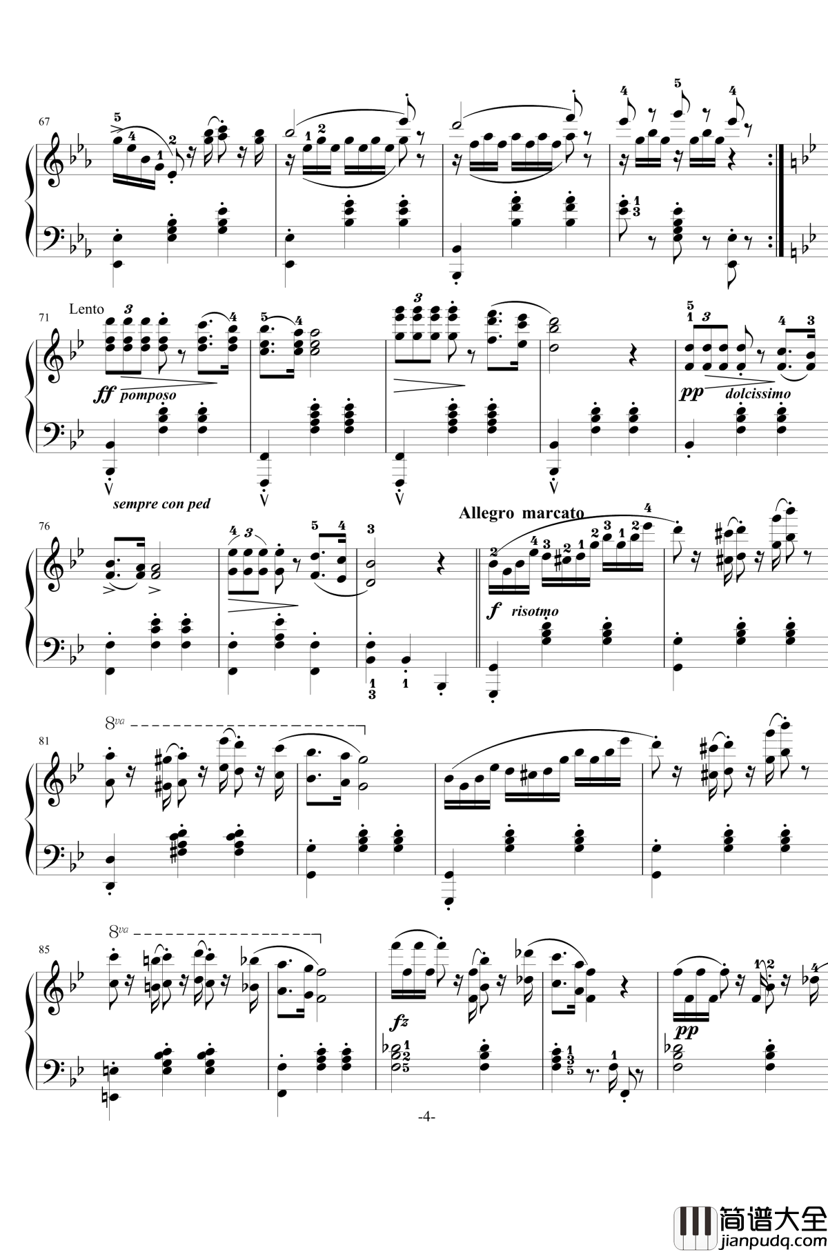 阿尔卑斯山的晚霞钢琴谱_奥斯丁