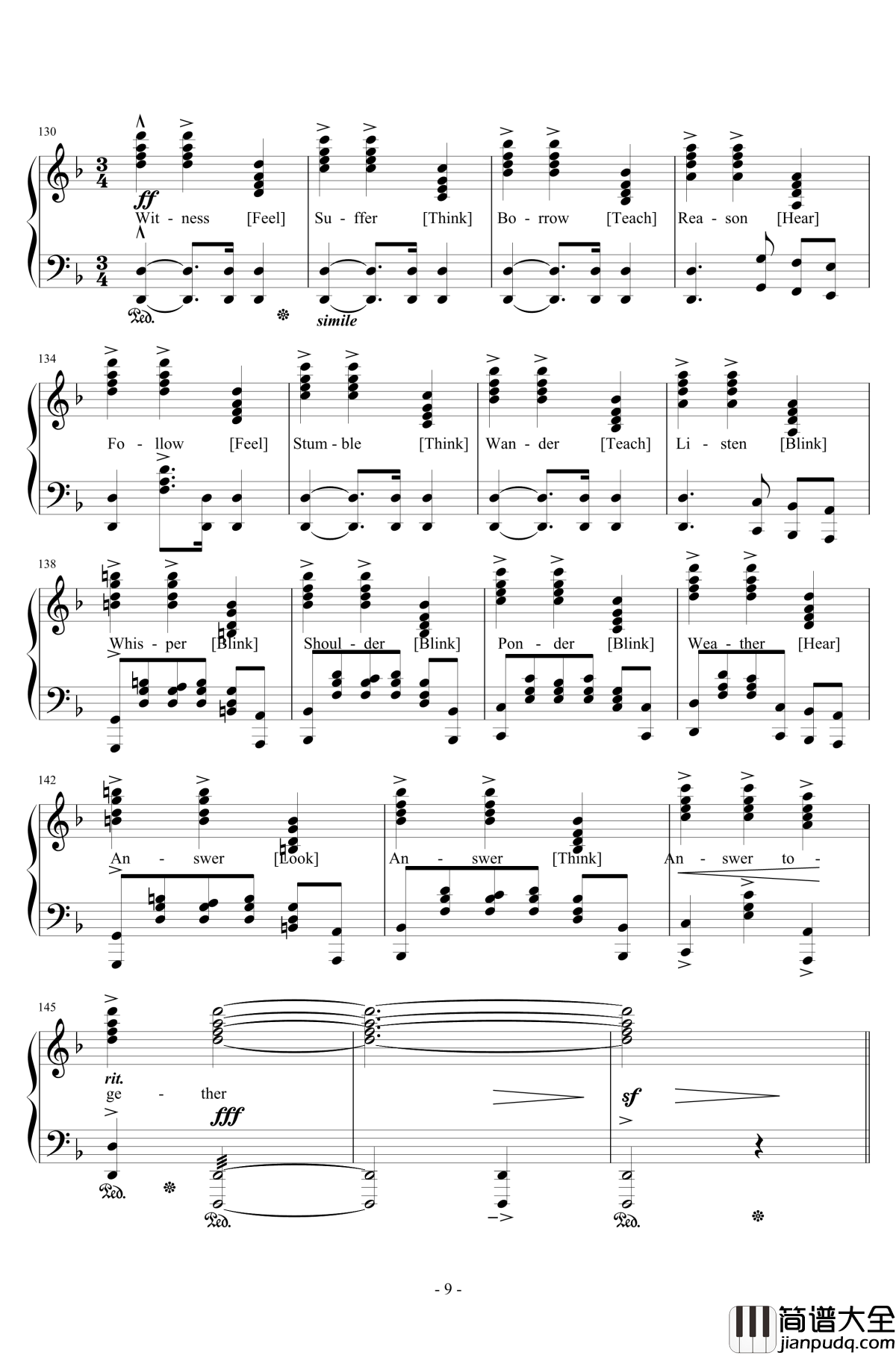 Answers钢琴谱_Distant_Worlds_25th_Anniversary_Susan_Calloway