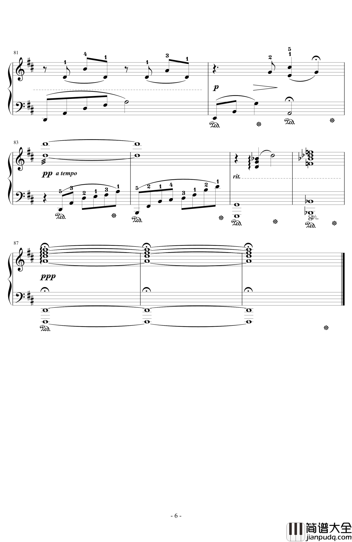 とどかぬ想い钢琴谱_from_FF9_Orchestra_Version_植松伸夫