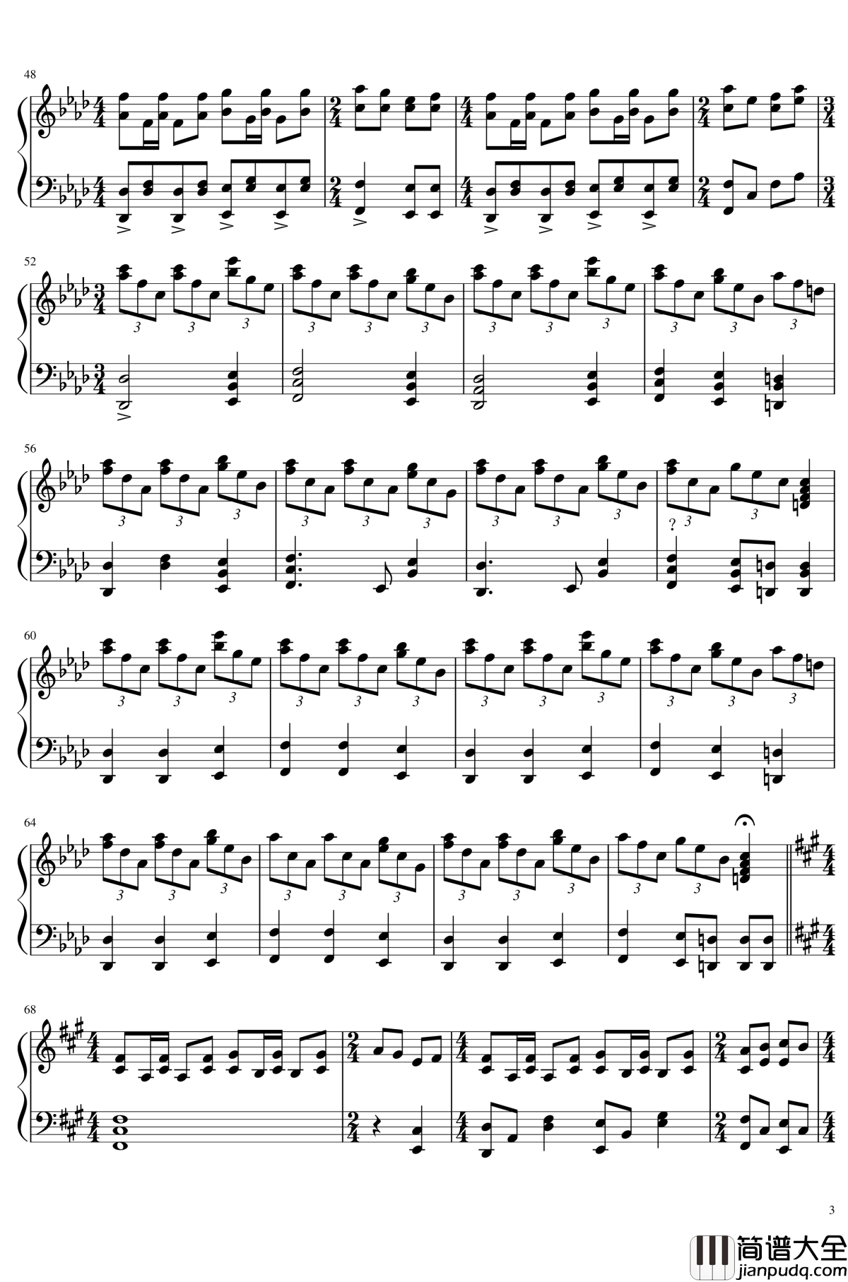 お宇佐さまの素い幡钢琴谱_东方花映冢_东方project_触手猴