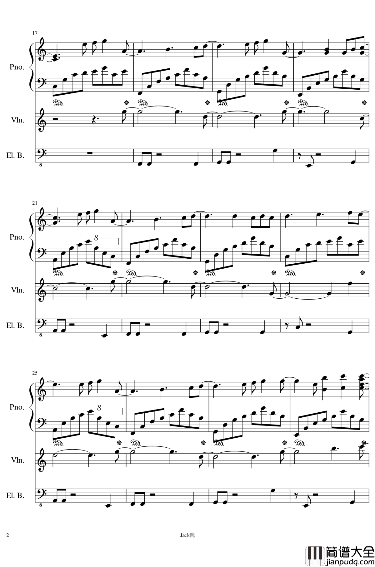 forever_love钢琴谱_卡农