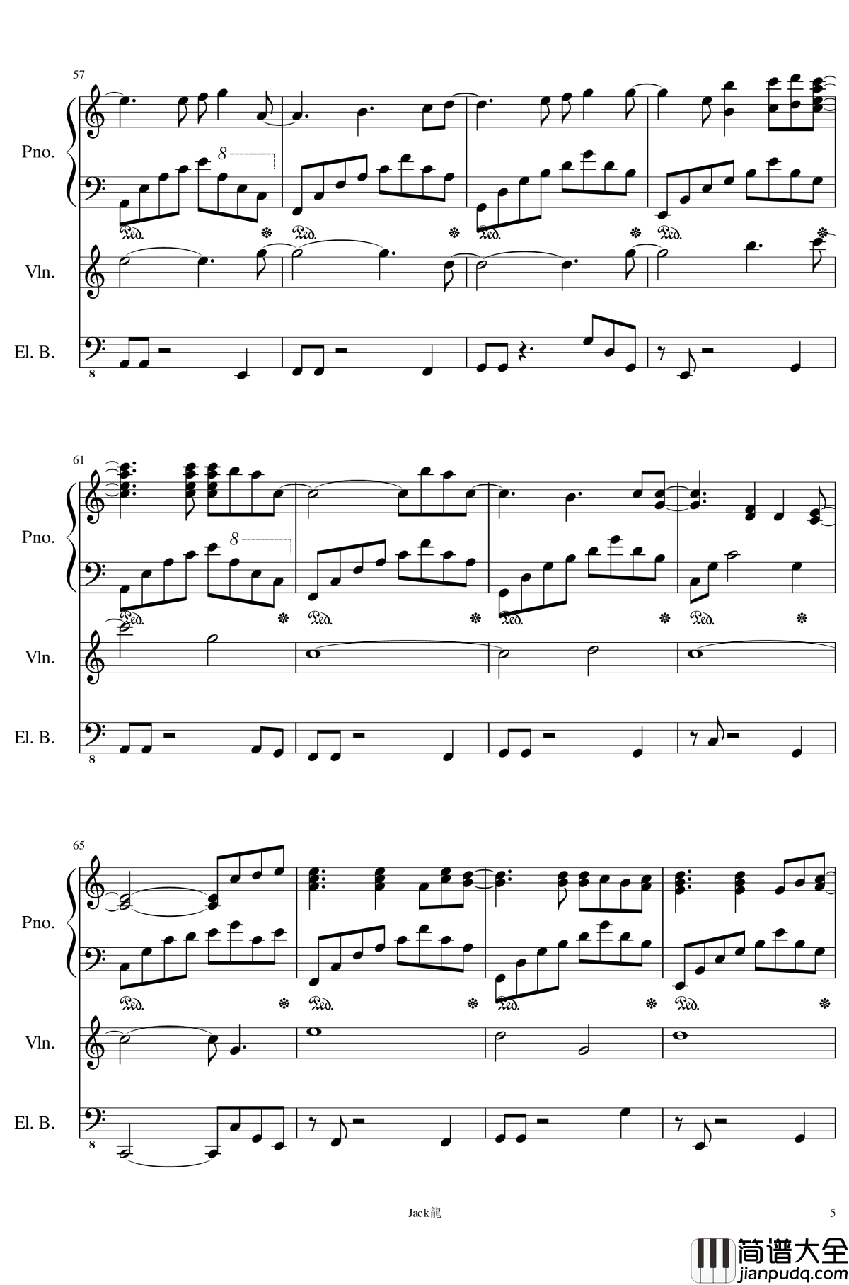 forever_love钢琴谱_卡农