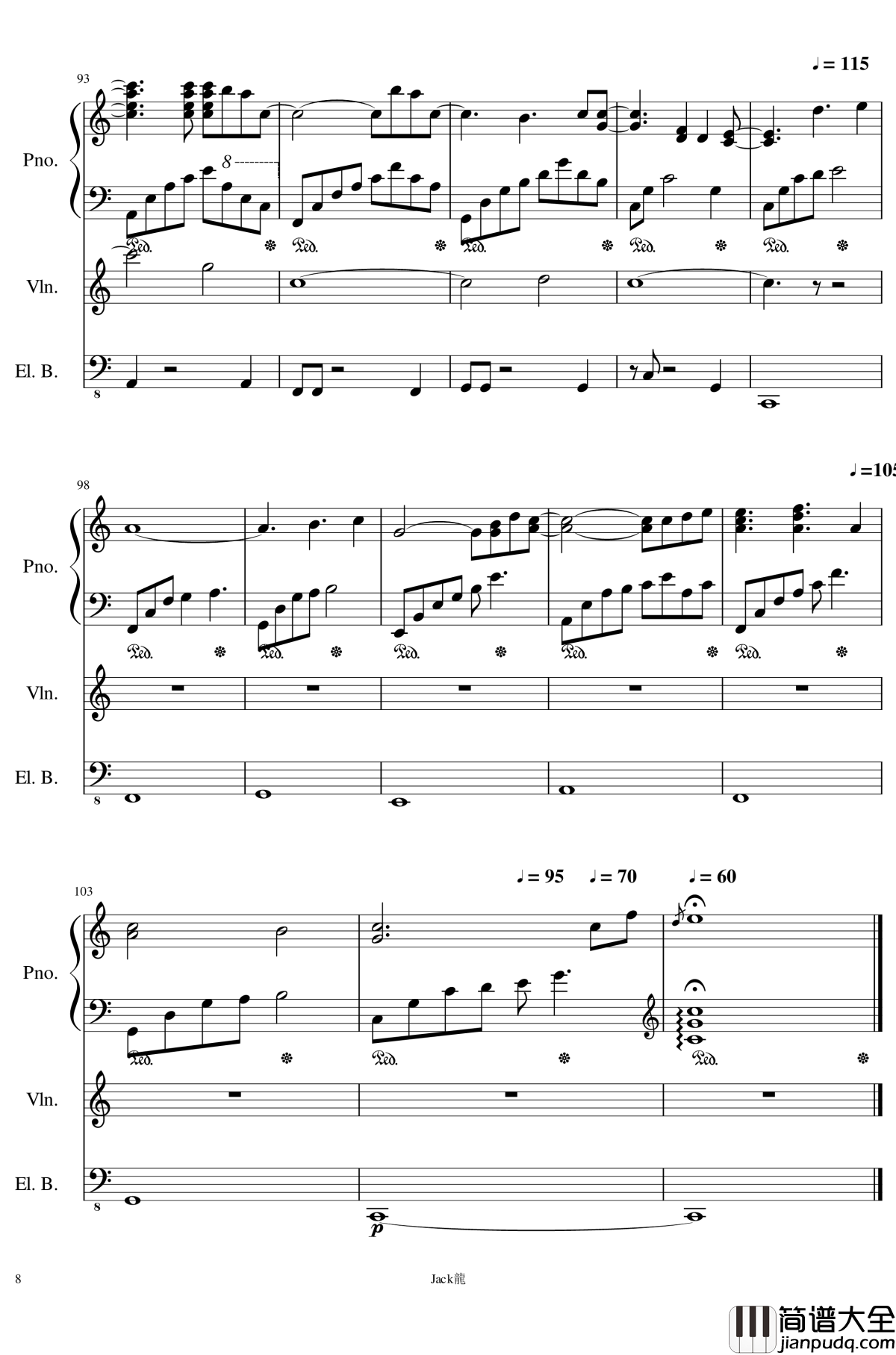 forever_love钢琴谱_卡农