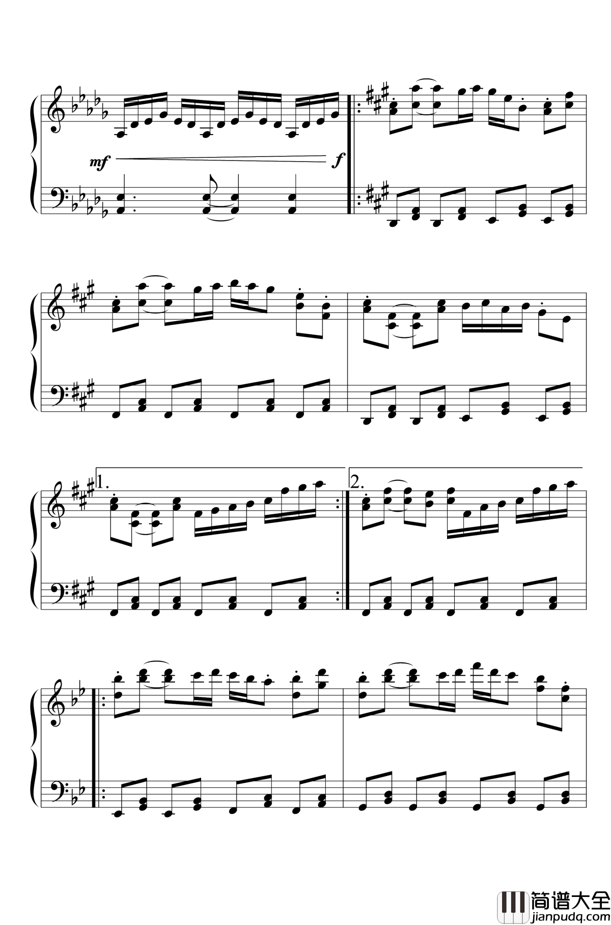 东之国的不眠夜钢琴谱_东方文花帖_东方project