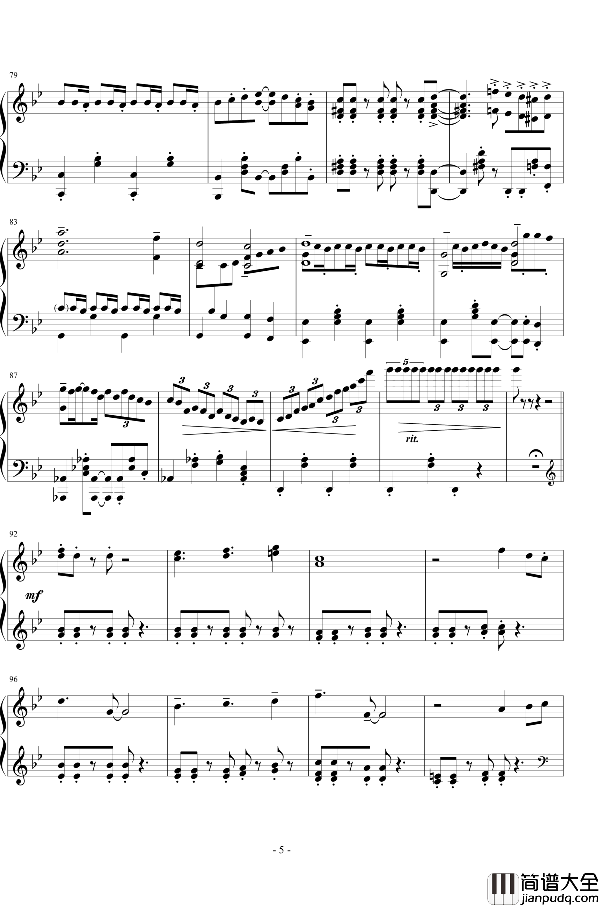 微風之夏钢琴谱_王者之喆