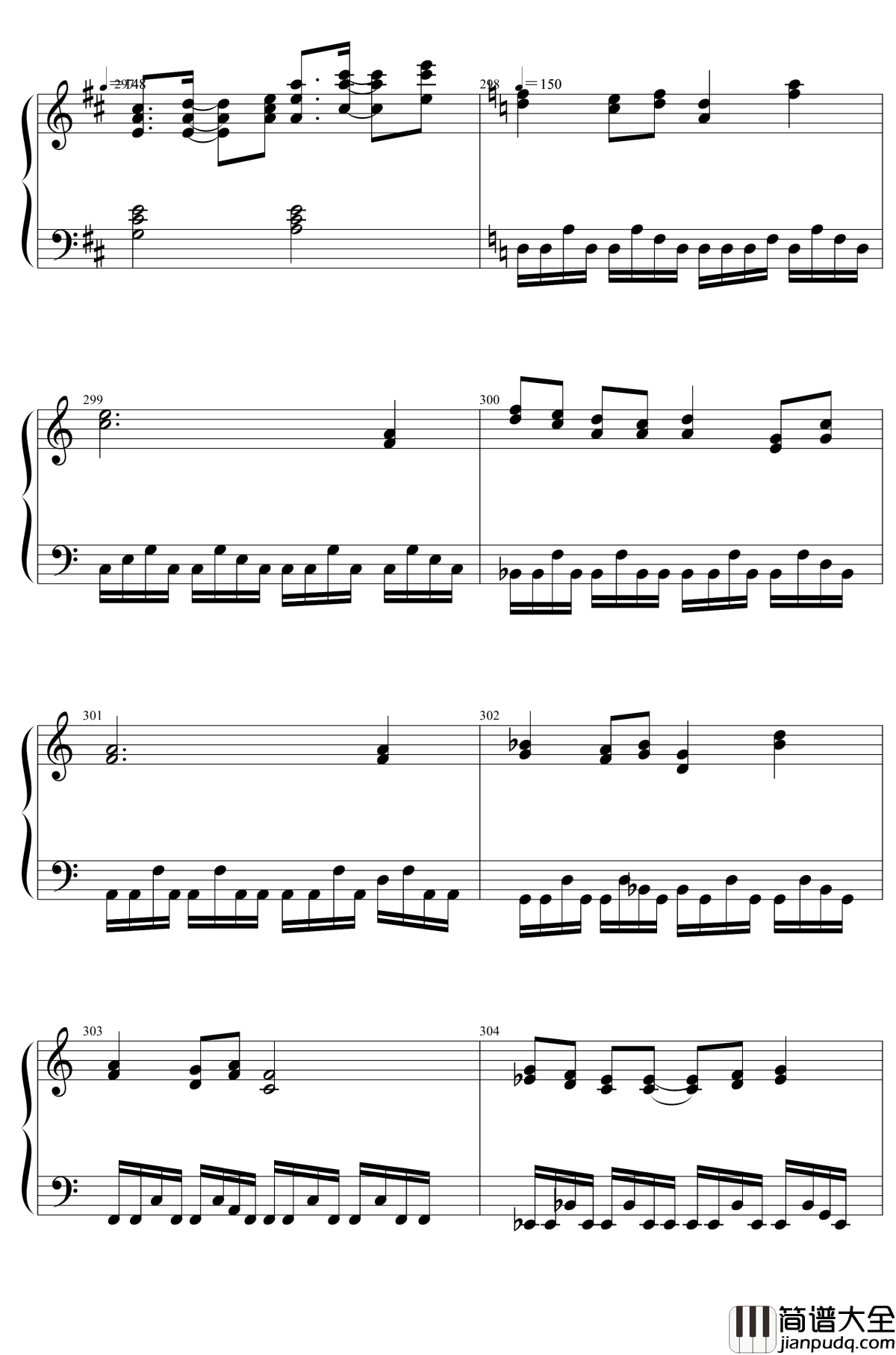 東方２１曲メドレー钢琴谱_东方project