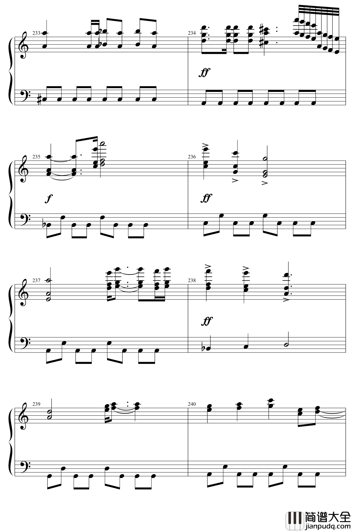 東方２１曲メドレー钢琴谱_东方project