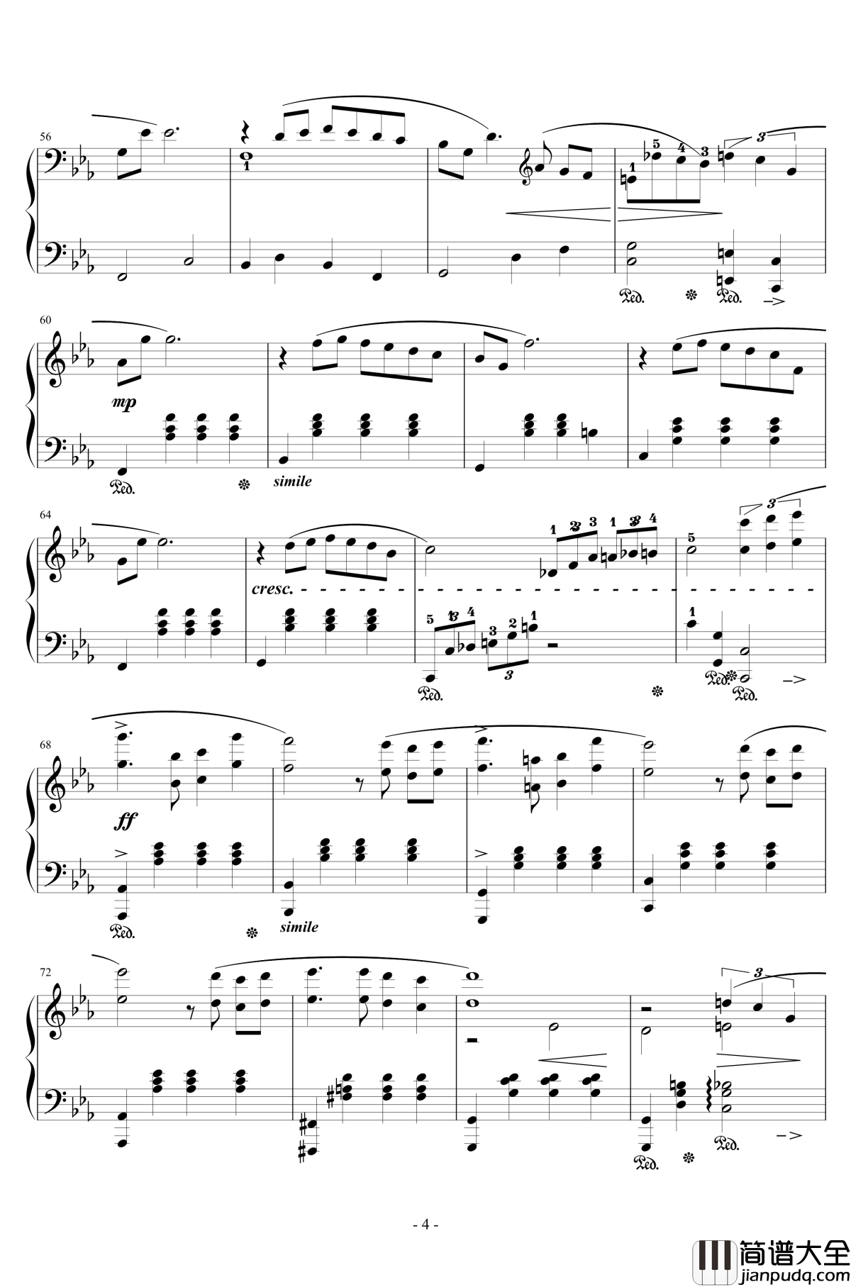 最终幻想4爱的主题钢琴谱_交响乐版改编_植松伸夫