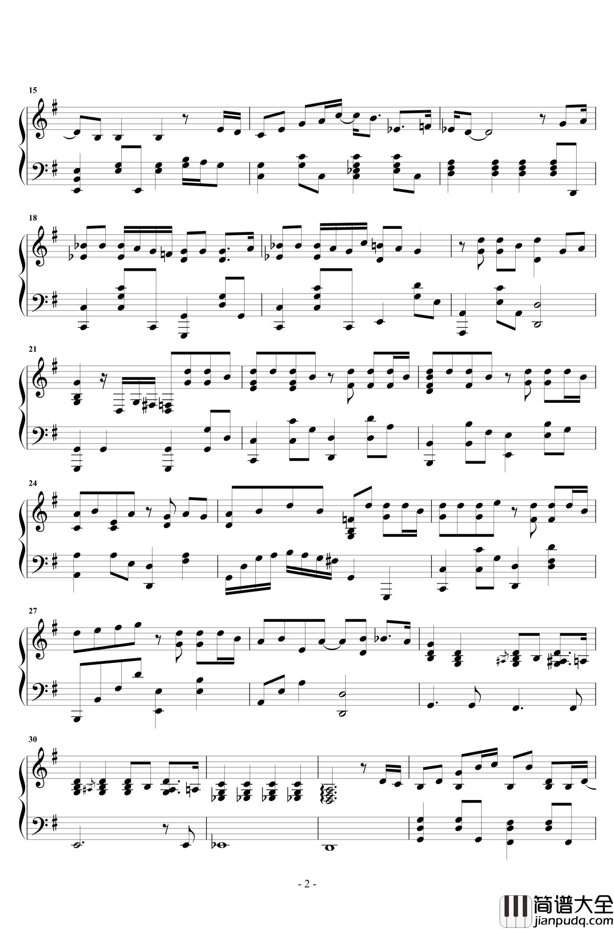 戒烟钢琴谱_李荣浩