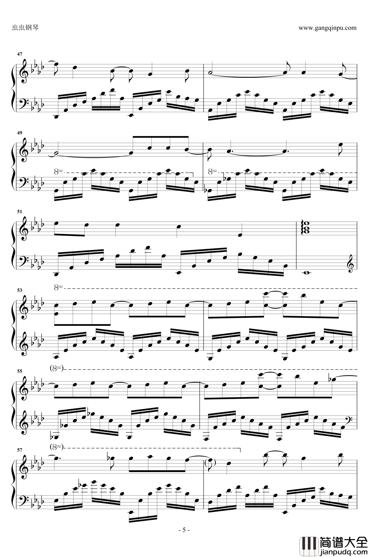 摩天大楼钢琴谱_独奏_薛之谦