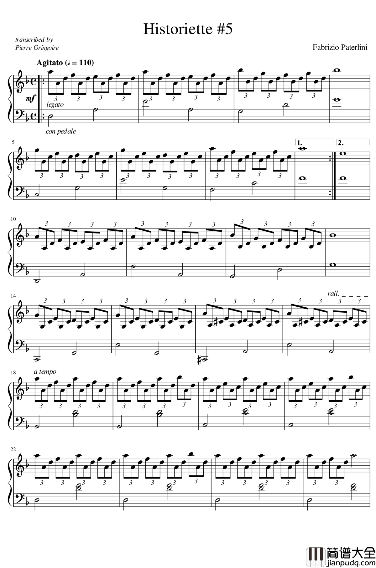 Historiette_#5钢琴谱_Fabrizio_Paterlini