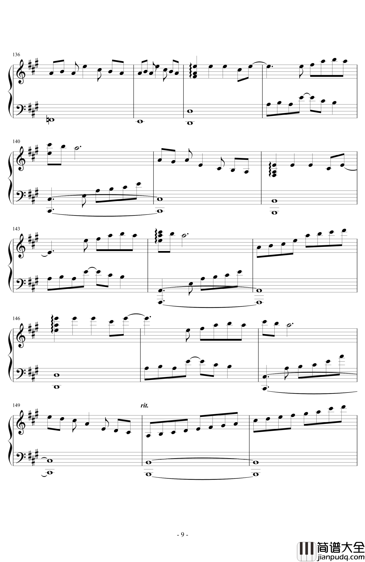 ルージュの伝言钢琴谱_魔女宅急便_広橋真紀子