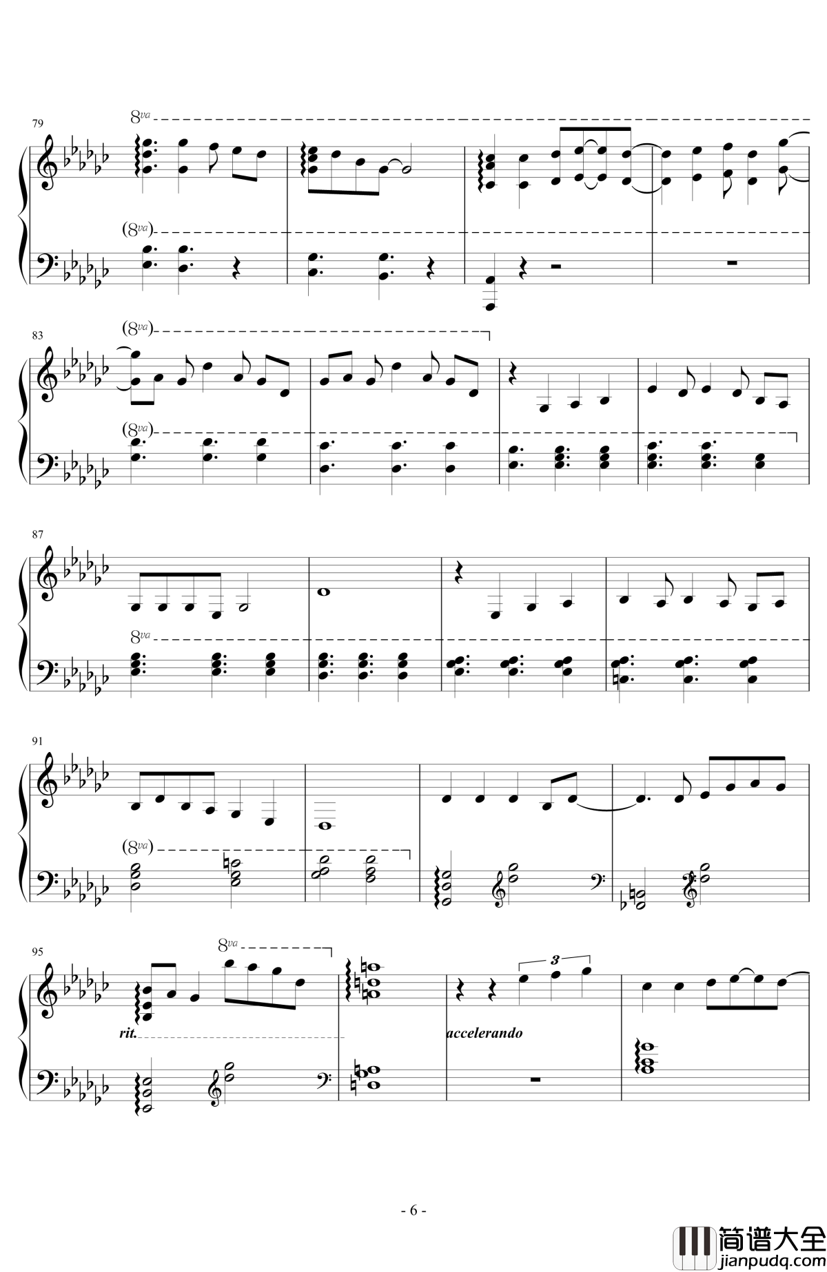 ルージュの伝言钢琴谱_魔女宅急便_広橋真紀子