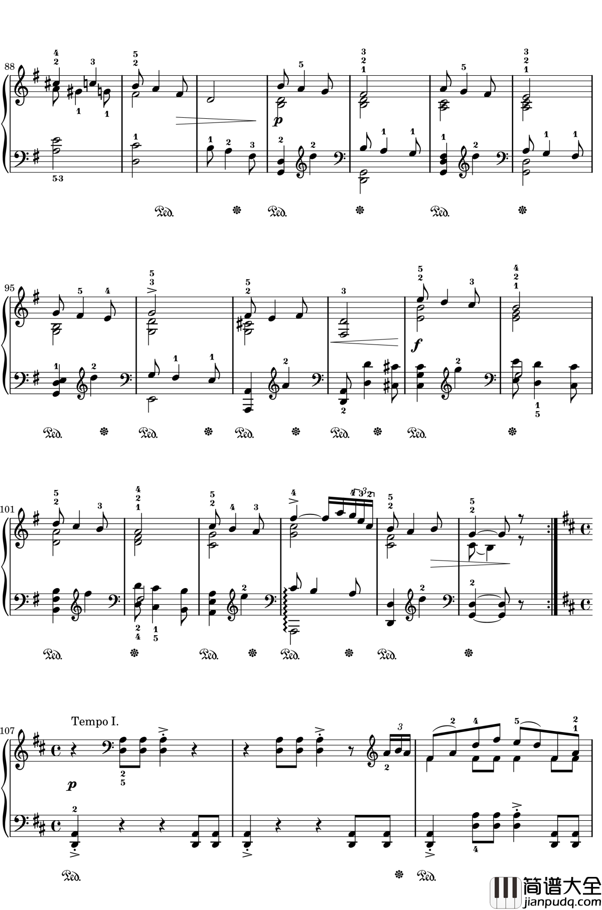 在托罗尔哈根的婚礼钢琴谱_婚礼进行曲_格里格